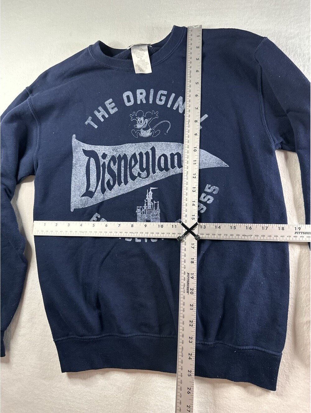 Disney Disneyland Original Mickey Mouse Sweatshirt Pullover Navy Blue Size S - Picture 2 of 6